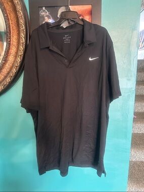 Nike Black Polo with White Swoosh